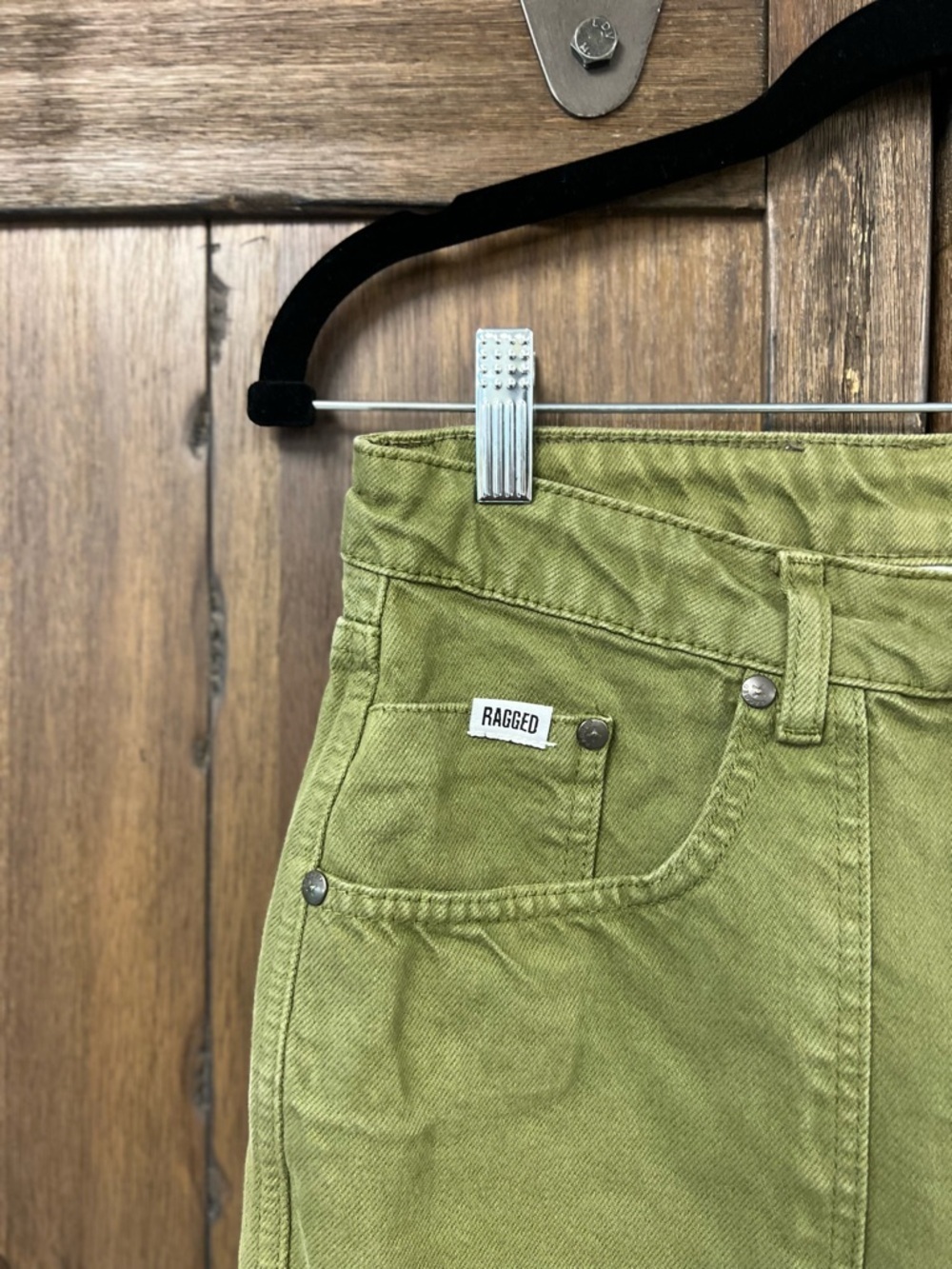 The Ragged High Rise Green Combat Dad Relaxed Straight Streetwear Jeans Size 28 - Picture 6 of 10